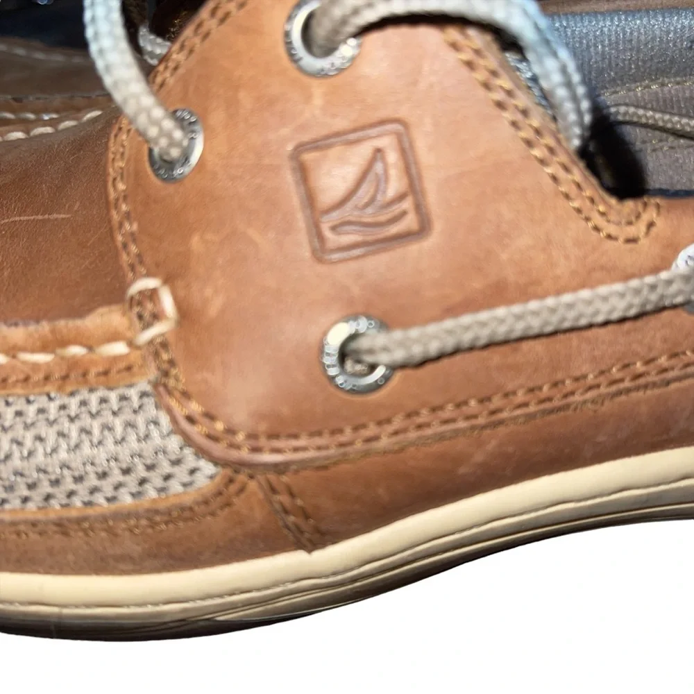 Sperry Leather Top Sider Boat Shoe Men’s Size 9.5M Two Tone Brown Tan